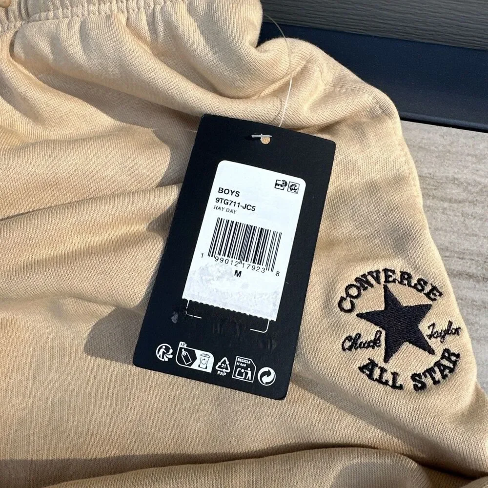 NWT Converse All Star Chuck Taylor Athletic Pants Brown Joggers Boys M 9-10